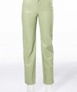 TE QUIERO HIGH RISE VEGAN LEATHER STRAIGHT LEG PANTS IN MINT -FINESSE-shop te quiero high rise vegan leather straight leg pants in mint mint 3 3