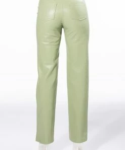 TE QUIERO HIGH RISE VEGAN LEATHER STRAIGHT LEG PANTS IN MINT -FINESSE-shop te quiero high rise vegan leather straight leg pants in mint mint 5 5