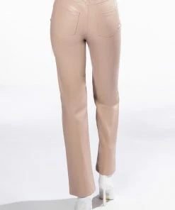 TE QUIERO HIGH RISE VEGAN LEATHER STRAIGHT LEG PANTS IN PINK 10 TE QUIERO HIGH RISE VEGAN LEATHER STRAIGHT LEG PANTS IN PINK -FINESSE-shop te quiero high rise vegan leather straight leg pants in pink light pink 5 5