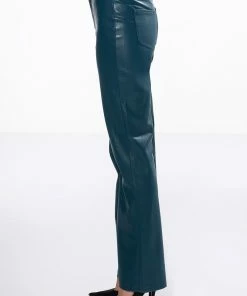 TE QUIERO HIGH RISE VEGAN LEATHER STRAIGHT LEG PANTS IN TEAL 10 TE QUIERO HIGH RISE VEGAN LEATHER STRAIGHT LEG PANTS IN TEAL -FINESSE-shop te quiero high rise vegan leather straight leg pants in teal teal 4 4