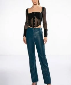 TE QUIERO HIGH RISE VEGAN LEATHER STRAIGHT LEG PANTS IN TEAL 13 TE QUIERO HIGH RISE VEGAN LEATHER STRAIGHT LEG PANTS IN TEAL -FINESSE-shop te quiero high rise vegan leather straight leg pants in teal teal 7 7