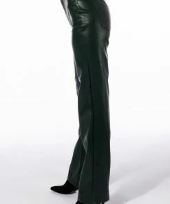 TE QUIERO HIGH RISE VEGAN LEATHER STRAIGHT LEG PANTS 10 TE QUIERO HIGH RISE VEGAN LEATHER STRAIGHT LEG PANTS -FINESSE-shop te quiero high rise vegan leather straight leg pants green 4 4