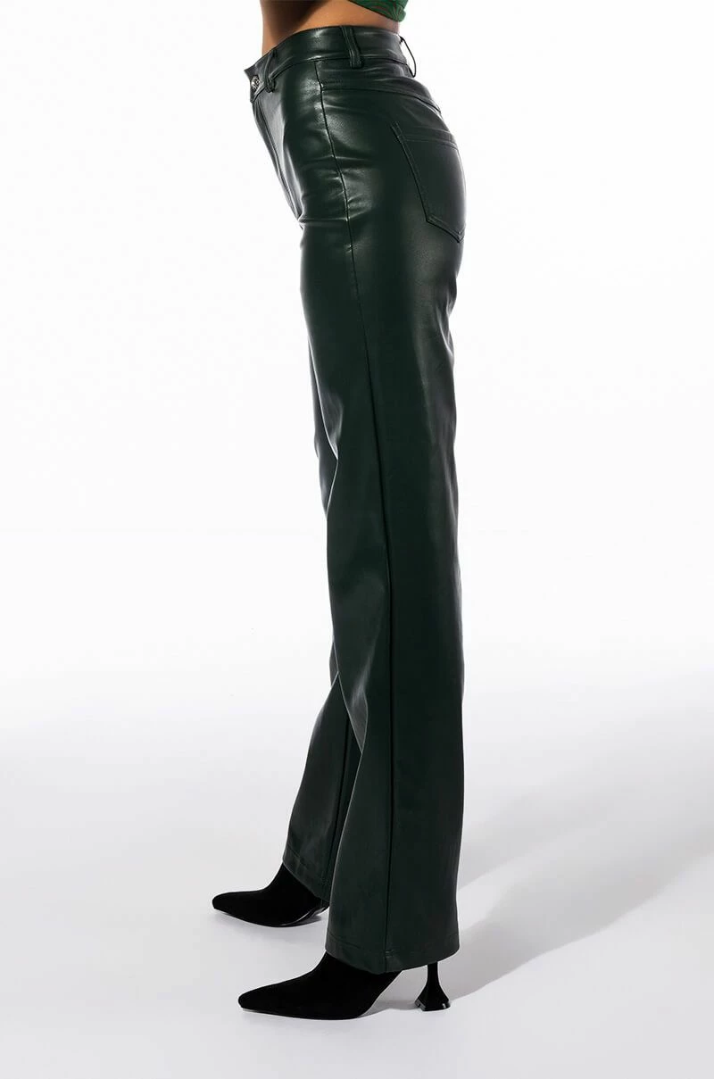 TE QUIERO HIGH RISE VEGAN LEATHER STRAIGHT LEG PANTS 4 TE QUIERO HIGH RISE VEGAN LEATHER STRAIGHT LEG PANTS - Image 4