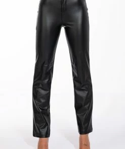 TE-QUIERO HIGH RISE VEGAN LEATHER WIDE LEG PANT WITH 4 WAY STRETCH -FINESSE-shop te quiero high rise vegan leather wide leg pant black 5 5 c1 c1 c1