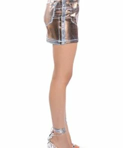 TELEPORT FOIL EFFECT DENIM SKIRT -FINESSE-shop teleport foil effect denim skirt denim 8 8