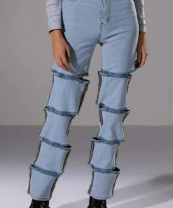 TEMPTATION HIGH RISE LAYERED WIDE LEG JEAN