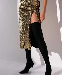 THANK THE ACADEMY HIGH SLIT MAXI SKIRT