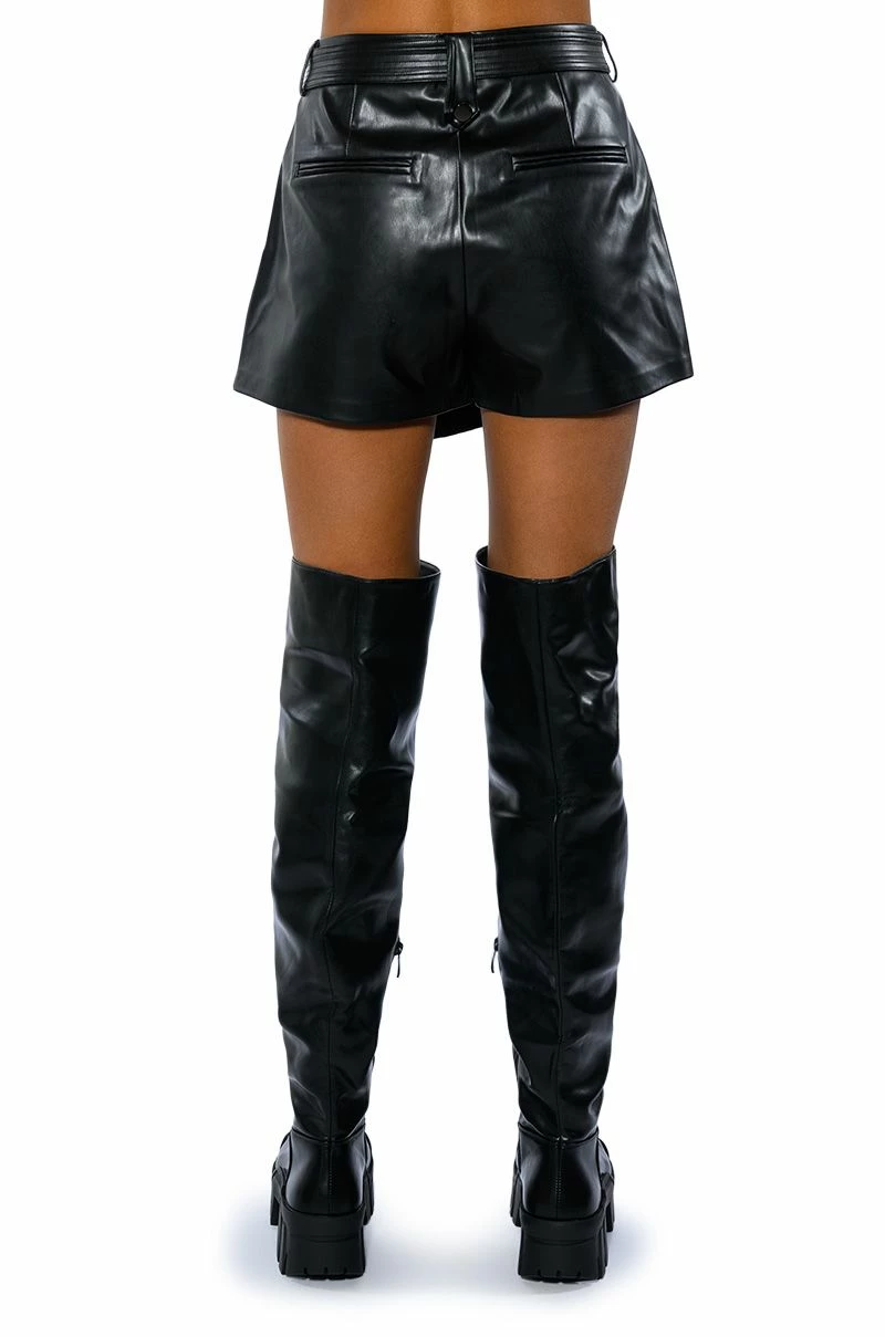 THE BADDEST BELTED FAUX LEATHER SKORT WITH 4 WAY STRETCH 8 THE BADDEST BELTED FAUX LEATHER SKORT WITH 4 WAY STRETCH - Image 8