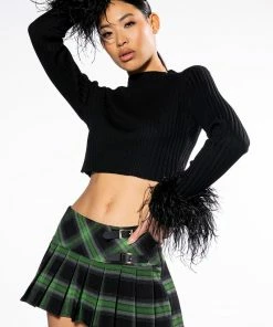 THE FLIRT PLEATED MICRO MINI SKIRT -FINESSE-shop the flirt pleated micro mini skirt green 3 3