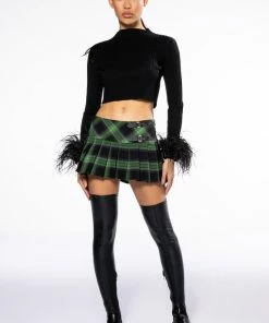 THE FLIRT PLEATED MICRO MINI SKIRT -FINESSE-shop the flirt pleated micro mini skirt green 5 5
