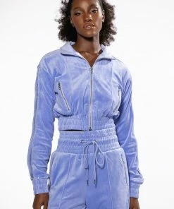 THE JET SETTER VELVET CROPPED SWEATSHIRT -FINESSE-shop the jet setter velvet cropped sweatshirt very peri 3 3 c1 c1