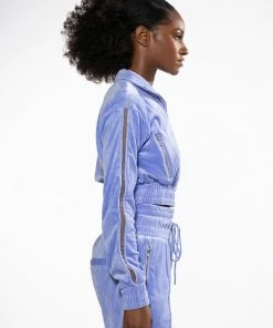 THE JET SETTER VELVET CROPPED SWEATSHIRT -FINESSE-shop the jet setter velvet cropped sweatshirt very peri 4 4 c1 c1