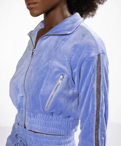 THE JET SETTER VELVET CROPPED SWEATSHIRT -FINESSE-shop the jet setter velvet cropped sweatshirt very peri 6 6 c1 c1