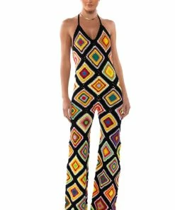 THE WAY YOU GROOVE CROCHET HALTER JUMPSUIT
