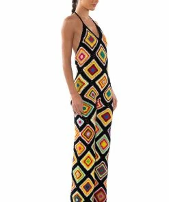 THE WAY YOU GROOVE CROCHET HALTER JUMPSUIT -FINESSE-shop the way you groove crochet halter jumpsuit black multi 3 3 c1