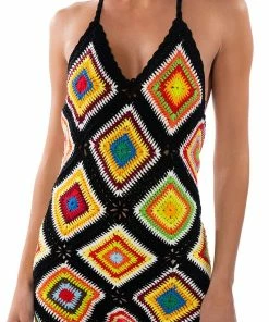 THE WAY YOU GROOVE CROCHET HALTER JUMPSUIT -FINESSE-shop the way you groove crochet halter jumpsuit black multi 7 7