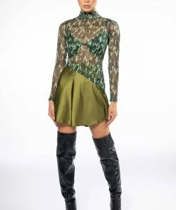 THINKING ABOUT FOREVER SATIN MINI SKATER SKIRT -FINESSE-shop thinking about forever satin mini skater skirt olive 8 8