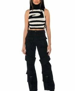 TOO COOL CARGO HIGH WAISTED JEANS -FINESSE-shop too cool cargo high waisted jeans black 3 3 c1
