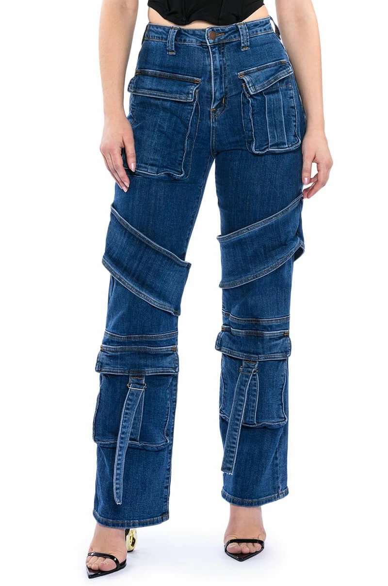 TOO COOL CARGO HIGH WAISTED JEANS 1 TOO COOL CARGO HIGH WAISTED JEANS