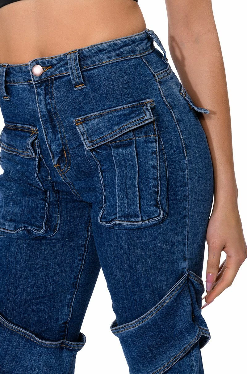 TOO COOL CARGO HIGH WAISTED JEANS 6 TOO COOL CARGO HIGH WAISTED JEANS - Image 6