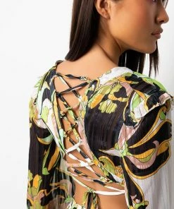 TOO GOOD TO YA ROMPER WITH CUT OUTS -FINESSE-shop too good to ya romper with cut outs green multi 7 7