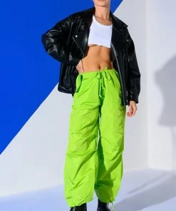 TOO LEGIT WIDE LEG CARGO PANTS 11 TOO LEGIT WIDE LEG CARGO PANTS -FINESSE-shop too legit wide leg cargo pants in lime lime 3 3