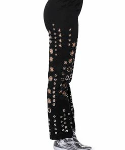 TOO MUCH FOR YOU HARDWARE DETAILED PANTS -FINESSE-shop too much for you hardware detailed pants black 7 7