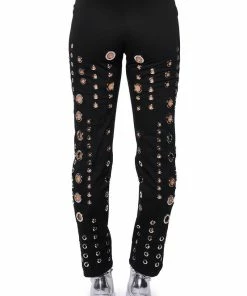 TOO MUCH FOR YOU HARDWARE DETAILED PANTS -FINESSE-shop too much for you hardware detailed pants black 8 8