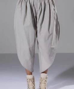TRE CHIC CROPPED OVERSIZED PANTS 12 TRE CHIC CROPPED OVERSIZED PANTS -FINESSE-shop tre chic cropped oversized pants light grey 5 5