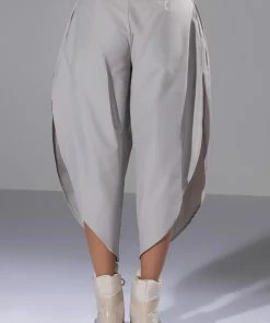 TRE CHIC CROPPED OVERSIZED PANTS 14 TRE CHIC CROPPED OVERSIZED PANTS -FINESSE-shop tre chic cropped oversized pants light grey 7 7