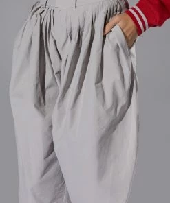 TRE CHIC CROPPED OVERSIZED PANTS 15 TRE CHIC CROPPED OVERSIZED PANTS -FINESSE-shop tre chic cropped oversized pants light grey 8 8