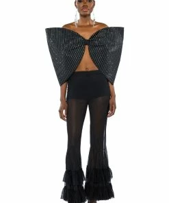 TRY AGAIN RUFFLED FLARE LEGGING -FINESSE-shop try again ruffled flare legging black 4 4