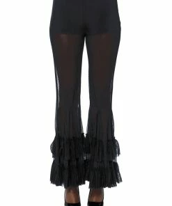 TRY AGAIN RUFFLED FLARE LEGGING -FINESSE-shop try again ruffled flare legging black 6 6