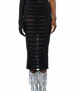 TRY ME DISTRESSED MIDI SKIRT 12 TRY ME DISTRESSED MIDI SKIRT -FINESSE-shop try me distressed midi skirt black 3 3