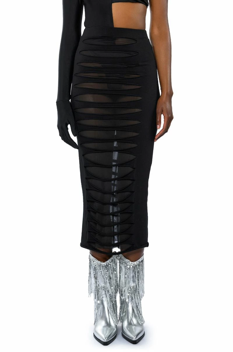 TRY ME DISTRESSED MIDI SKIRT 3 TRY ME DISTRESSED MIDI SKIRT - Image 3