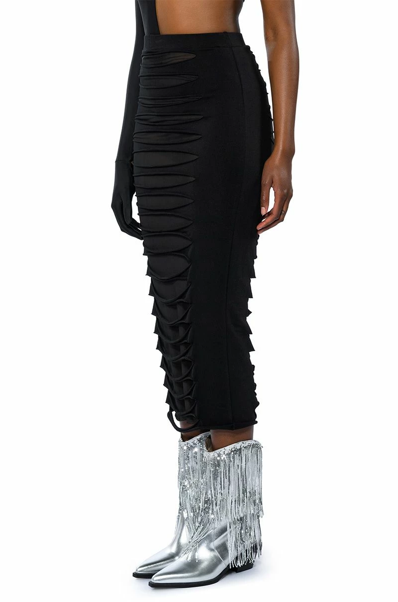 TRY ME DISTRESSED MIDI SKIRT 4 TRY ME DISTRESSED MIDI SKIRT - Image 4