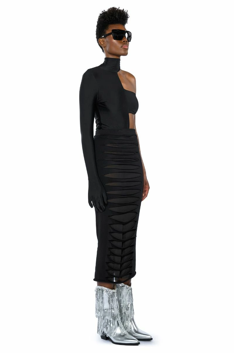 TRY ME DISTRESSED MIDI SKIRT 6 TRY ME DISTRESSED MIDI SKIRT - Image 6