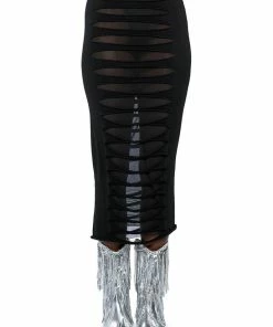 TRY ME DISTRESSED MIDI SKIRT 16 TRY ME DISTRESSED MIDI SKIRT -FINESSE-shop try me distressed midi skirt black 7 7