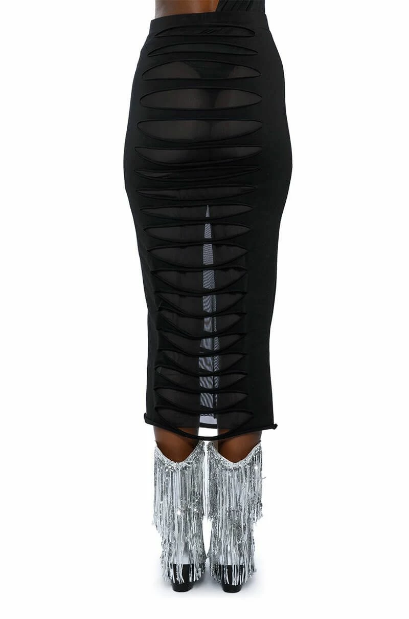 TRY ME DISTRESSED MIDI SKIRT 9 TRY ME DISTRESSED MIDI SKIRT - Image 9