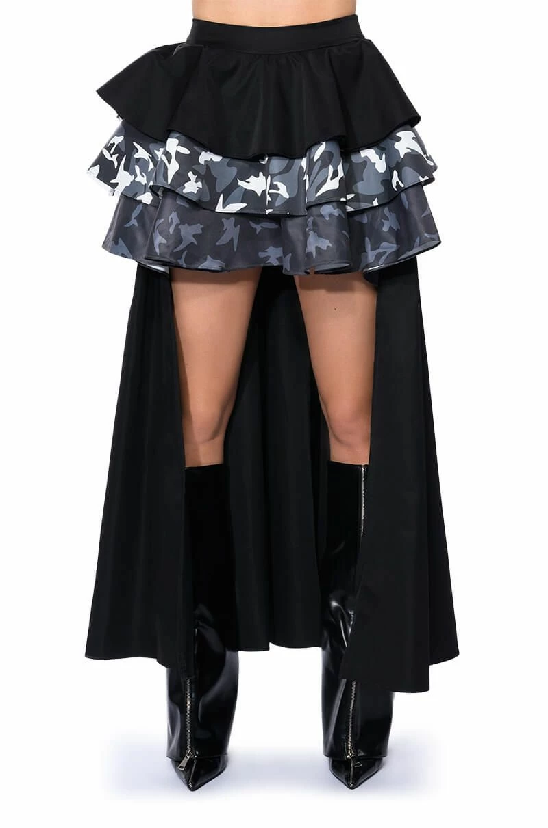 UNBOTHERED HIGH LOW HEM RUFFLE MAXI SKIRT 2 UNBOTHERED HIGH LOW HEM RUFFLE MAXI SKIRT - Image 2