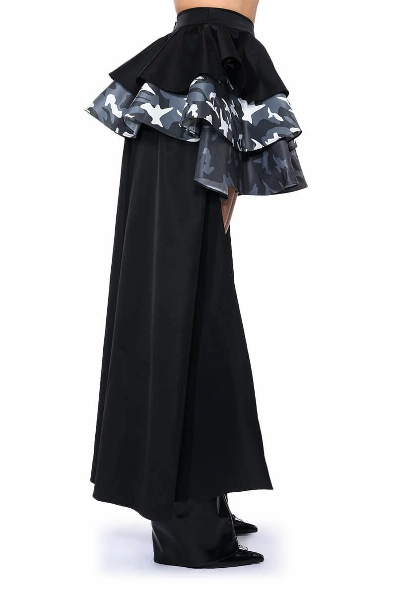 UNBOTHERED HIGH LOW HEM RUFFLE MAXI SKIRT 3 UNBOTHERED HIGH LOW HEM RUFFLE MAXI SKIRT - Image 3