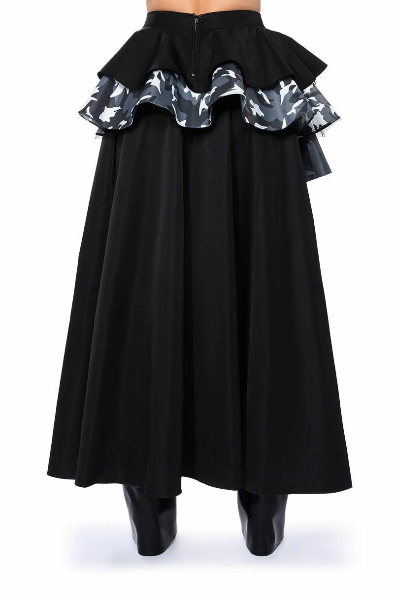 UNBOTHERED HIGH LOW HEM RUFFLE MAXI SKIRT 4 UNBOTHERED HIGH LOW HEM RUFFLE MAXI SKIRT - Image 4