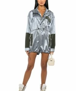 UNBOTHERED SPORTY LONG SLEEVE ROMPER -FINESSE-shop unbothered sporty long sleeve romper grey 3 3
