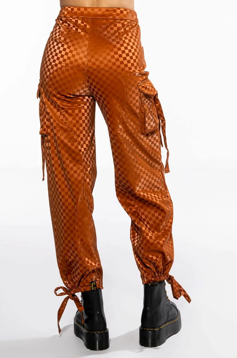 UNCOVERING YOUR TRACKS CHECKERED PU CARGO PANTS 6 UNCOVERING YOUR TRACKS CHECKERED PU CARGO PANTS - Image 6