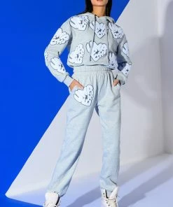 UNREAL JOGGER WITH PATCHES -FINESSE-shop unreal jogger with patches heather grey 3 3