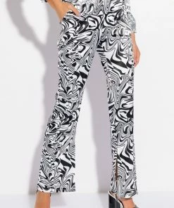 UTOPIA FLARED TROUSER -FINESSE-shop utopia flared trouser black white 4 4