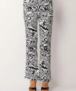UTOPIA FLARED TROUSER -FINESSE-shop utopia flared trouser black white 6 6