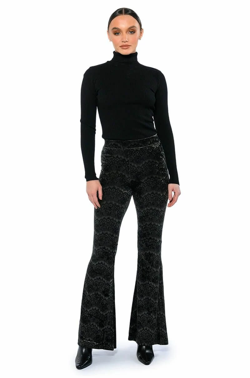 VELVETY SOFT HIGH RISE FLARE PANT 2 VELVETY SOFT HIGH RISE FLARE PANT - Image 2