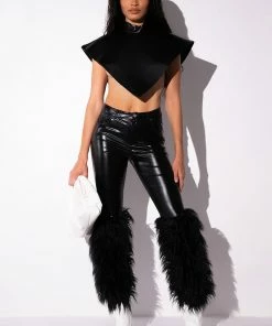 VIBE TO REMEMBER FAUX FUR VEGAN LEATHER PANT 17 VIBE TO REMEMBER FAUX FUR VEGAN LEATHER PANT -FINESSE-shop vibe to remember faux fur vegan leather pant black 9 9