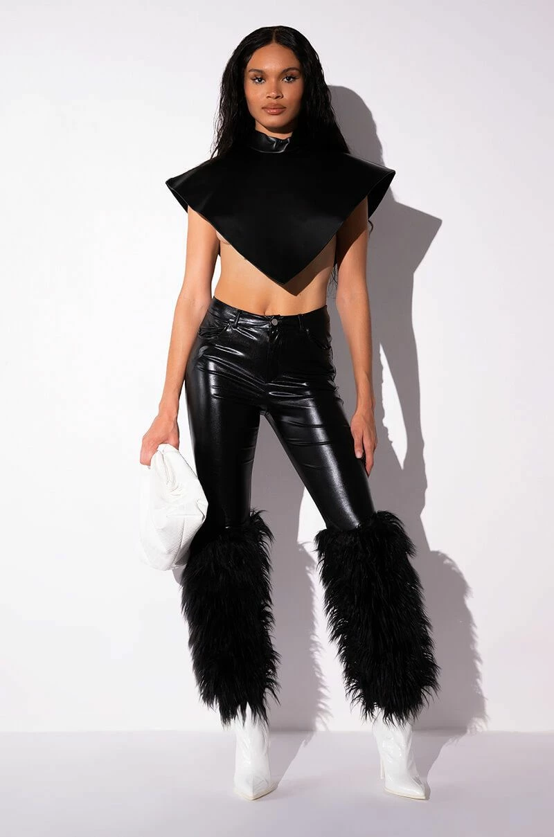 VIBE TO REMEMBER FAUX FUR VEGAN LEATHER PANT 9 VIBE TO REMEMBER FAUX FUR VEGAN LEATHER PANT - Image 9